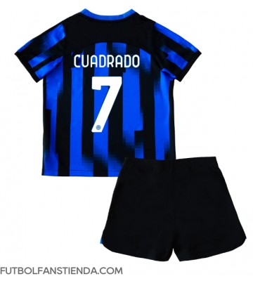 Inter Milan Juan Cuadrado #7 Primera Equipación Niños 2023-24 Manga Corta (+ Pantalones cortos)